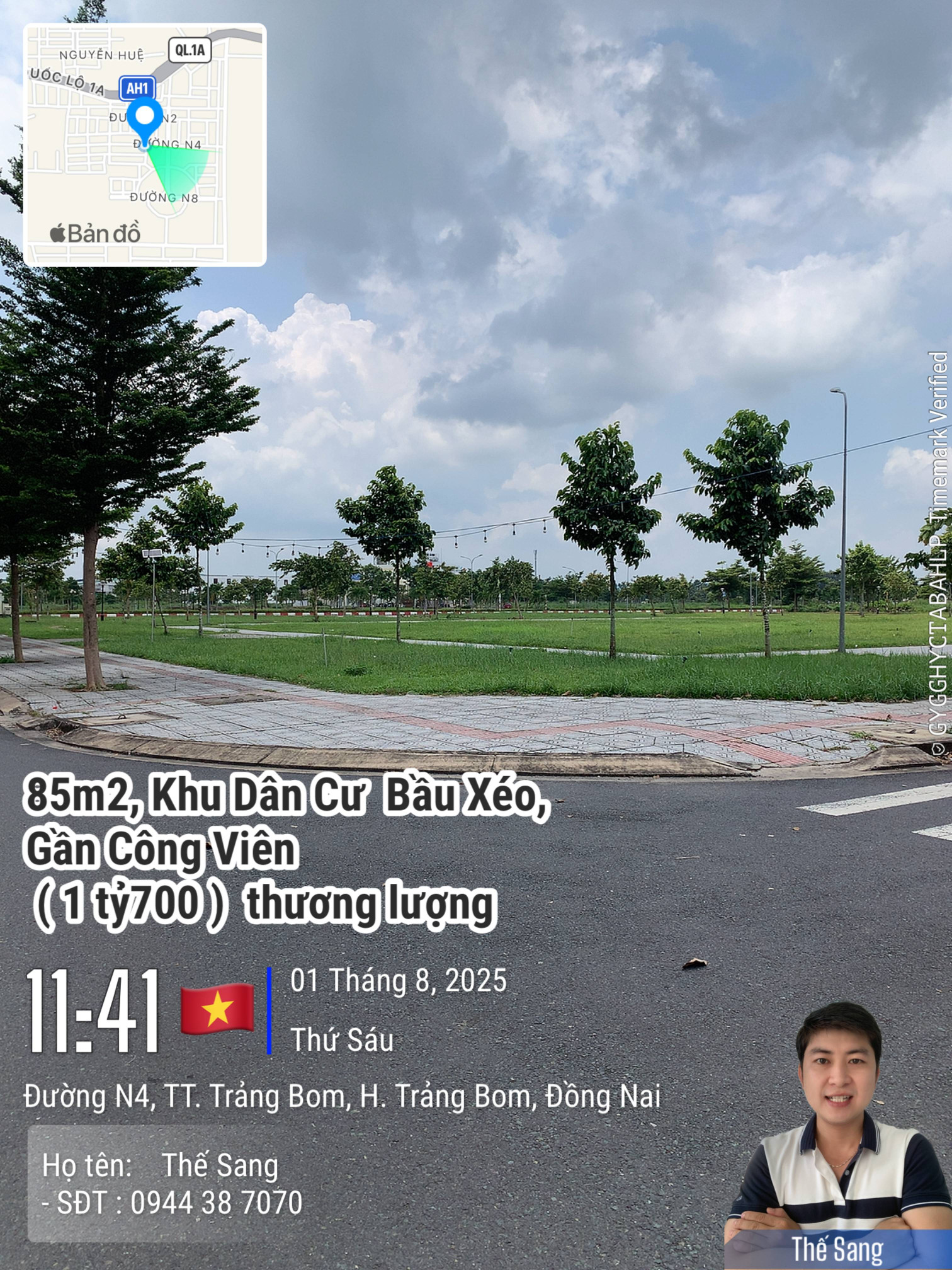 Bán 85m2 Đường N4 Tại Bầu Xéo Trảng Bom, Giá Thương lượng 1ty7OO