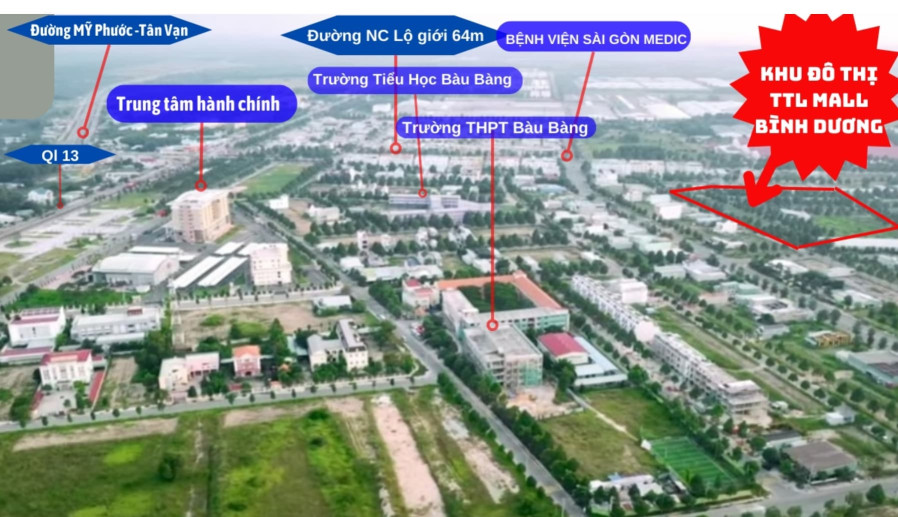 chủ kẹt tiền cuối năm cần ra lô đất ngay đường NC , TTHC Bàu Bàng