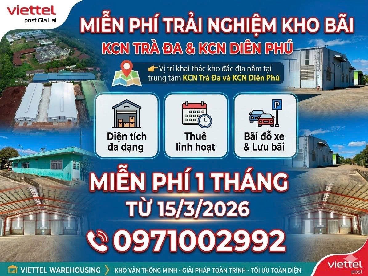 CẦN CHO THUÊ KHO KCN TRÀ ĐA 1600M2