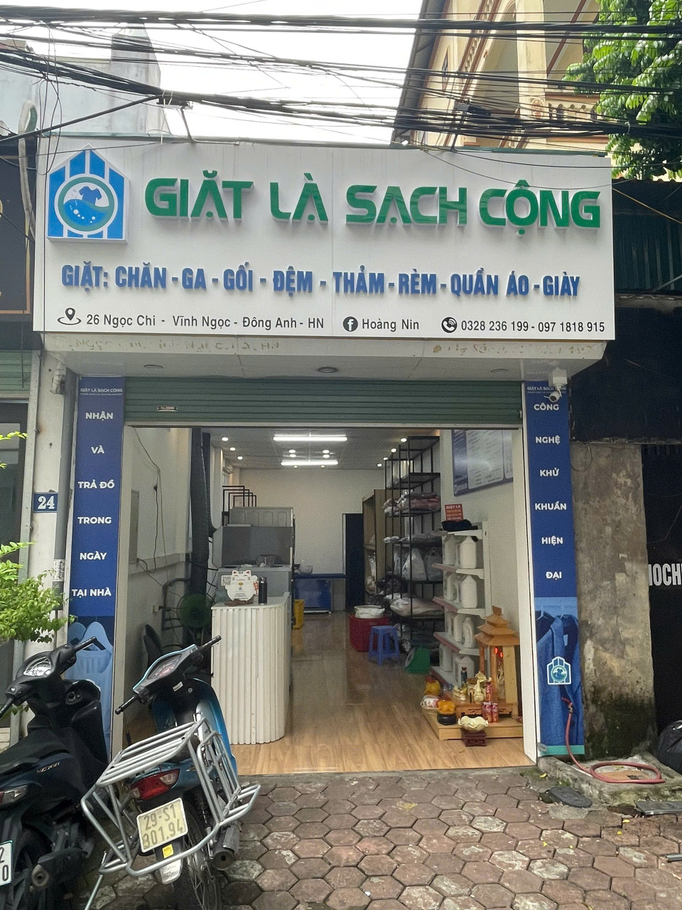 CẦN SANG NHƯỢNG QUÁN GIẶT LÀ SẠCH CỘNG Vị Trí : 26 Ngọc Chi, Vĩnh Ngọc, Đông Anh, Hà Nội