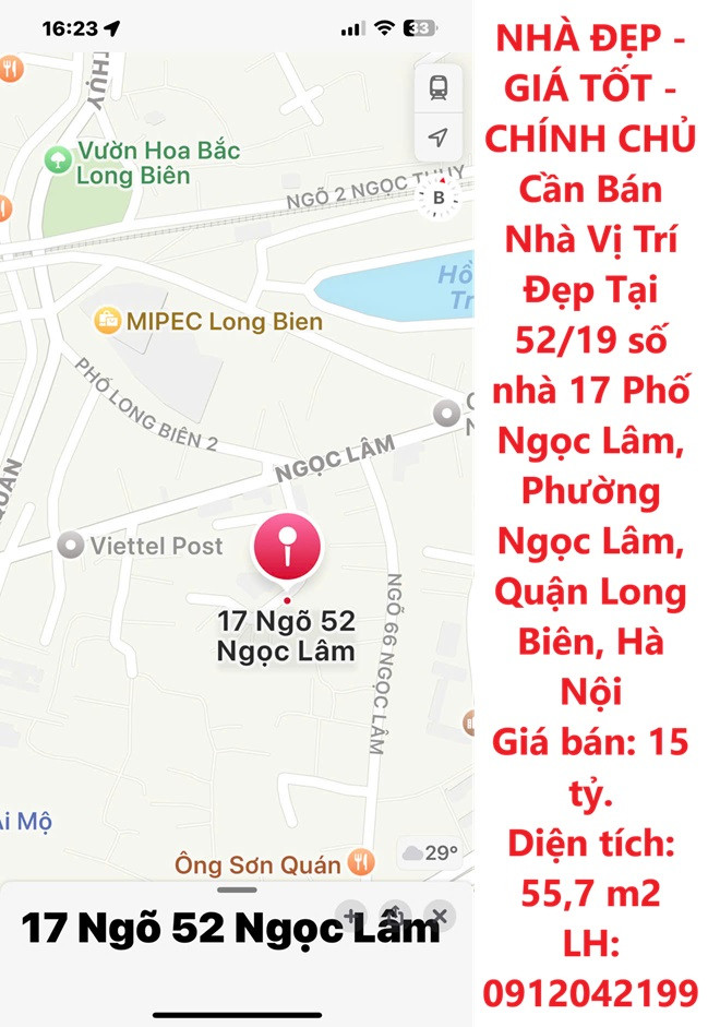 NHÀ ĐẸP - GIÁ TỐT - CHÍNH CHỦ Cần Bán Nhà Vị Trí Đẹp Tại Phường Ngọc Lâm, Quận Long Biên, Hà Nội