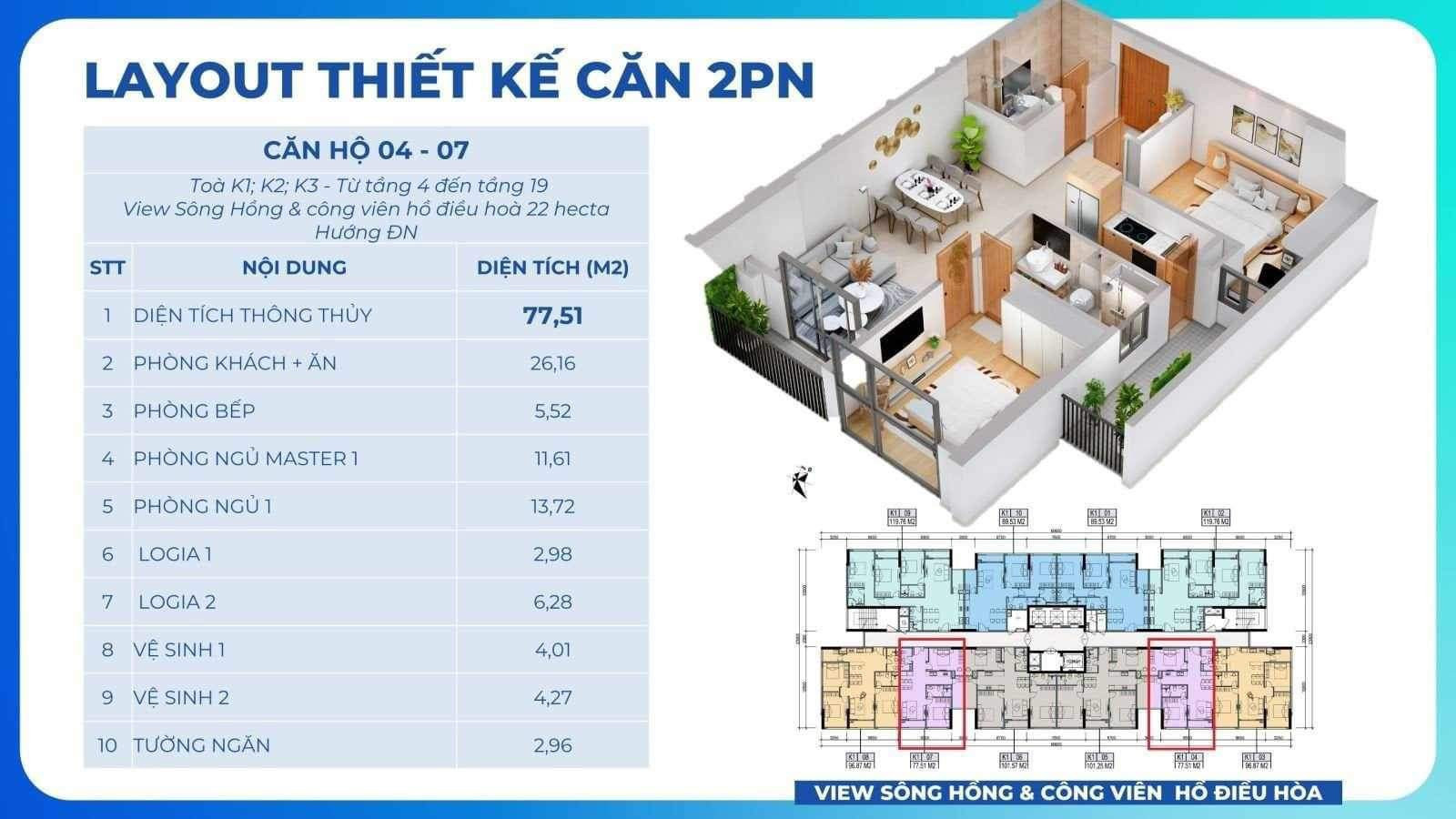 Chào hè rực rỡ Khai Sơn City, Chiết khâú 12,5%+ Qùa tân gia 375tr, căn 2PN=4 tỷ, căn 3PN=5,3 tỷ