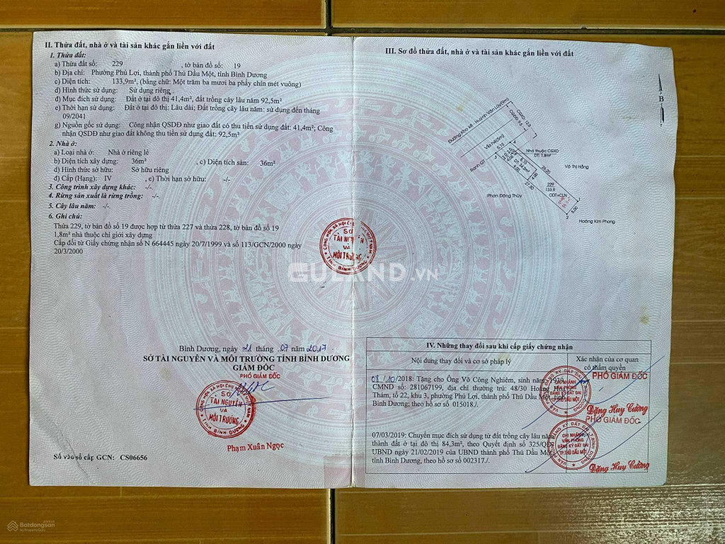 Cần bán mặt tiền chợ Nguyễn Bình - Thủ Dầu Một - Bình Dương