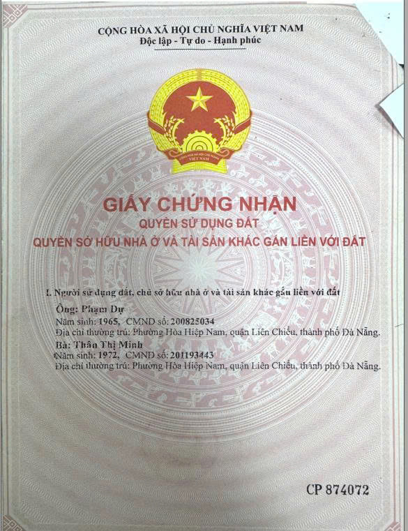 Bán đất 100m² ngang 5m giá 3.98 tỷ Phường Hải Vân