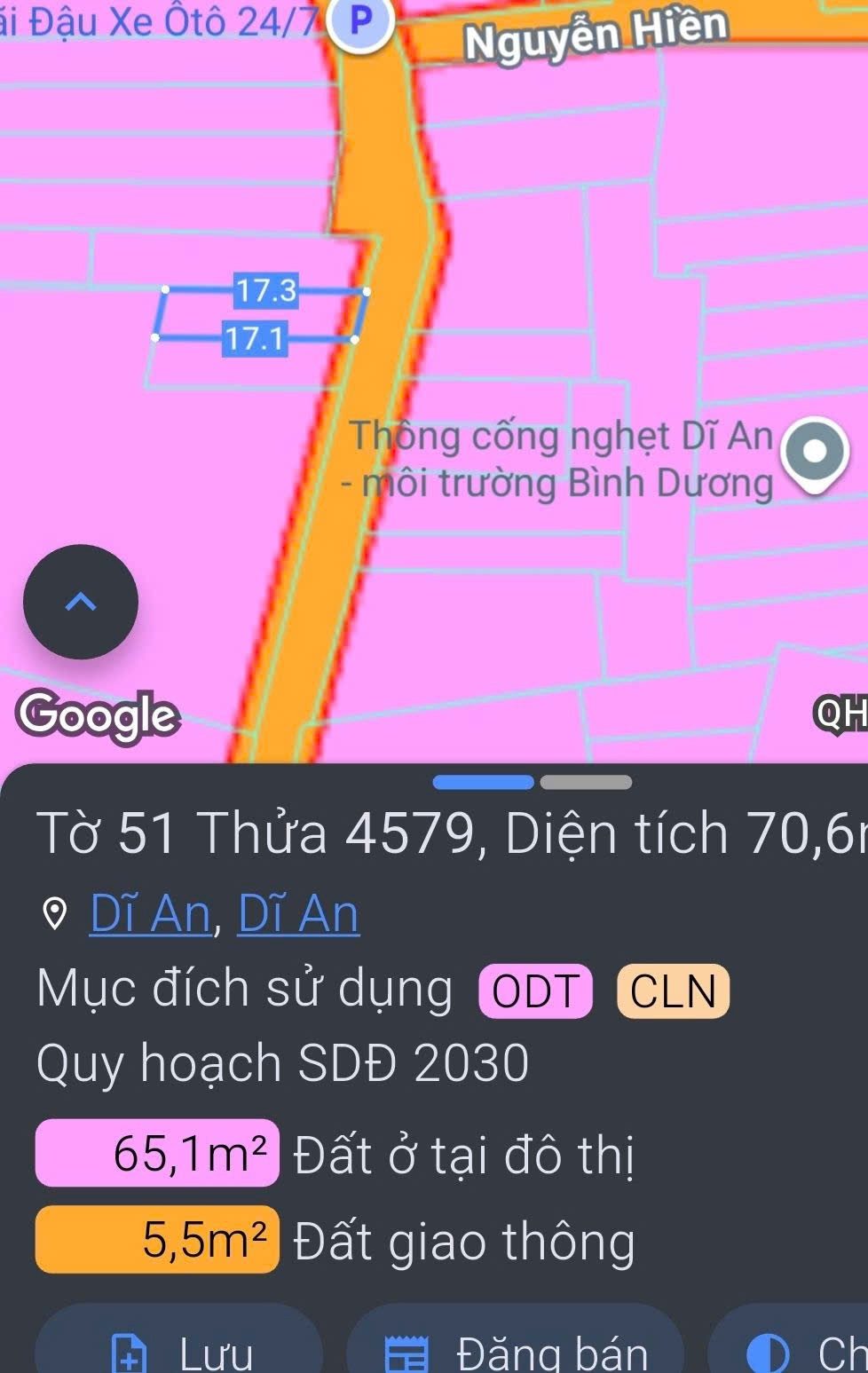 ĐẤT MẶT TIỀN NGUYỄN HIỀN DĨ AN 71M2 - VỊ TRÍ KINH DOANH TỐT - 3.85 TỶ