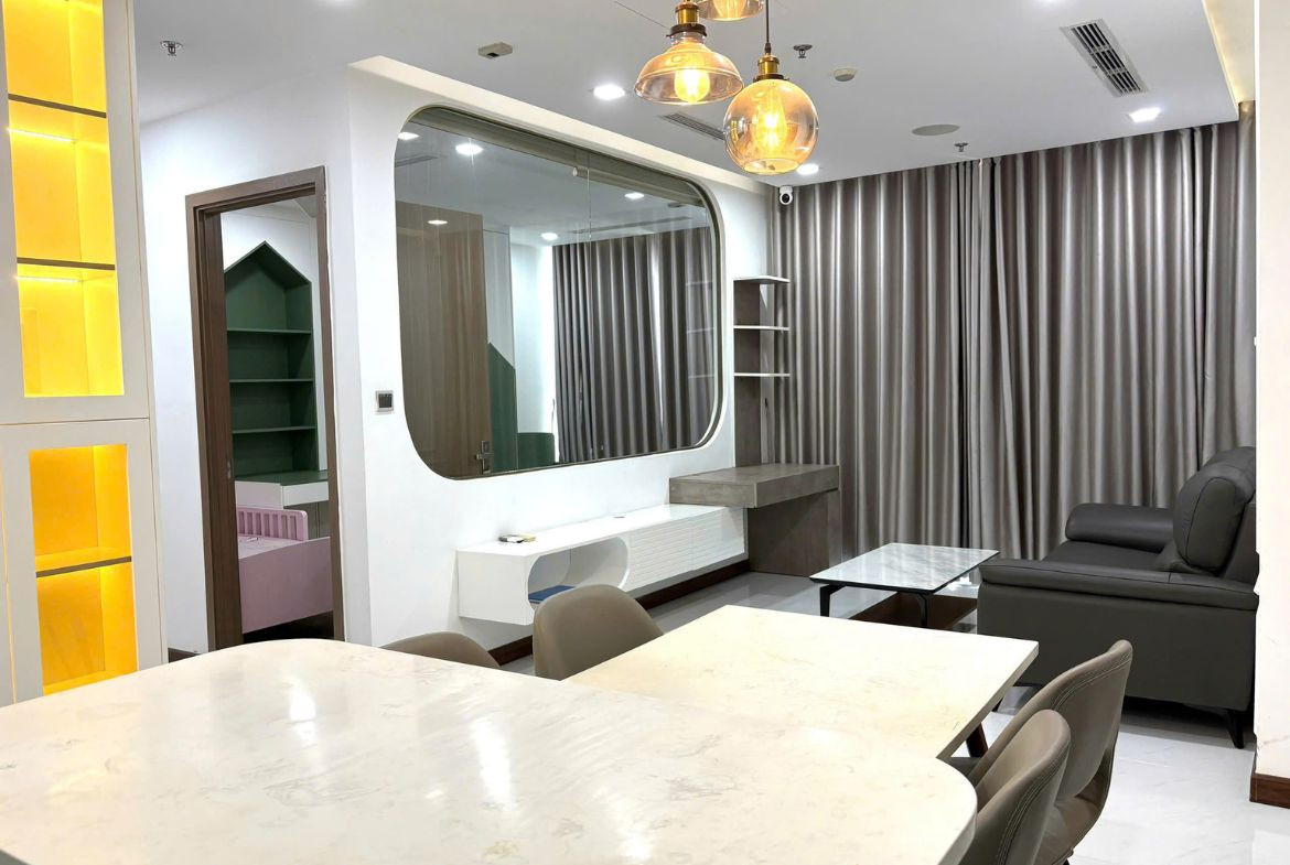 Vinhomes Central Park  Căn hộ 2PN hoàn thiện với thiết kế hiện đại với ID-336