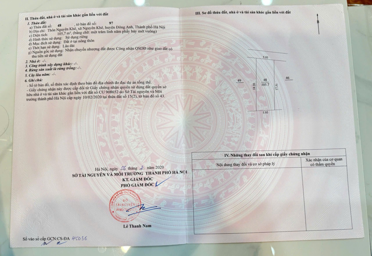 SIÊU PHẨM 105,7M NGUYÊN KHÊ GIÁ CỰC RẺ