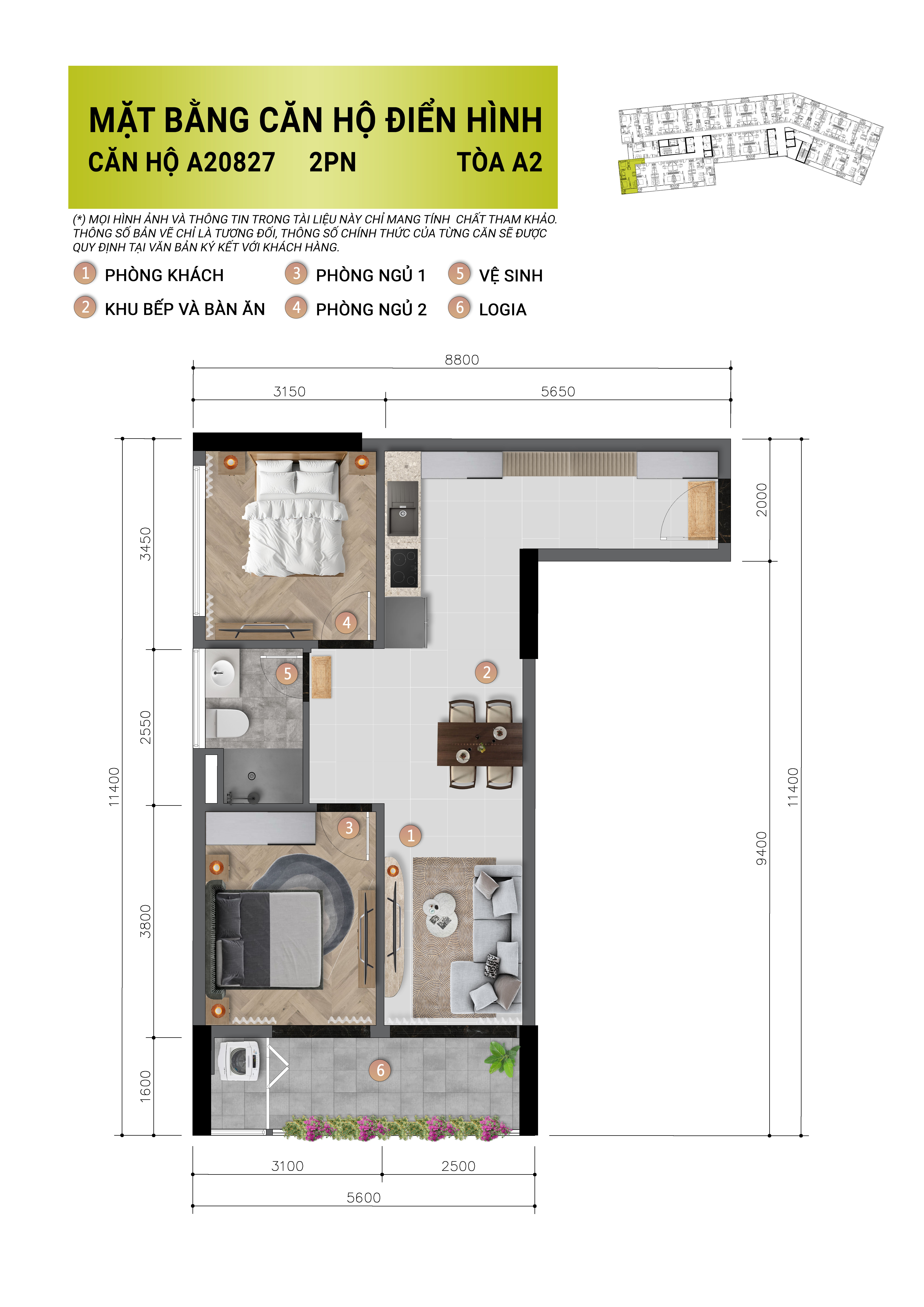 Bán Căn Hộ Cao Cấp  dự án Cora Tower 2 Phòng Ngủ + với diện tích 73m2