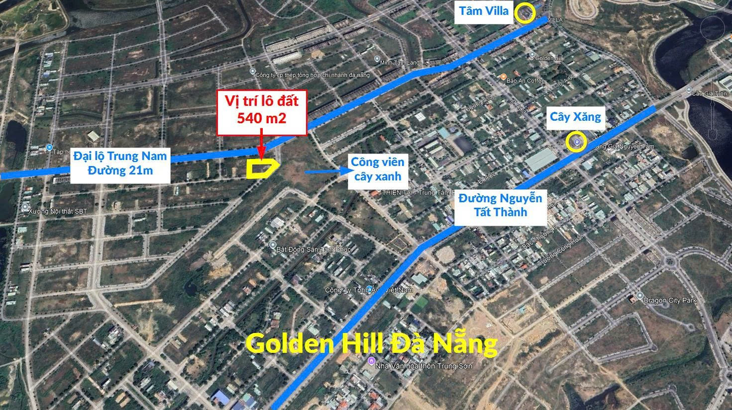 Bán đất 540m2 - Golden Hills, quận Liên Chiểu - Giá 11.8 Tỷ TL