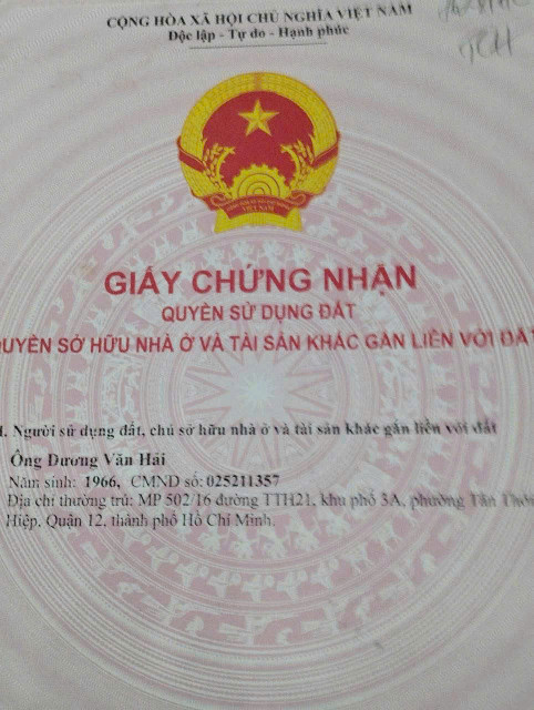 BÁN NHÀ MT NGUYỄN THỊ BÚP – Q12  NGANG 4M DÀI 32M  KD ĐỈNH – GIÁ CHỈ 7,5 TỶ TL