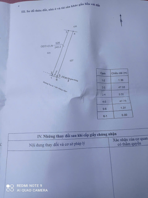 Bán đất 245.1m² ngang 5m giá 1.5 tỷ Phường Thành Nhất