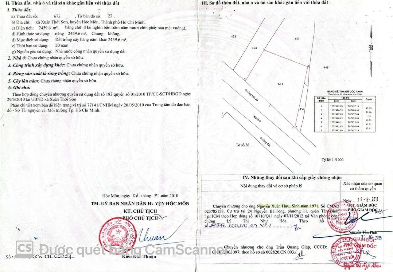 Bán Đất 1050m² giá 7.2 tỷ tại Đường Nguyễn Thị Ly Xã Xuân Thới Sơn TP. Hồ Chí Minh
