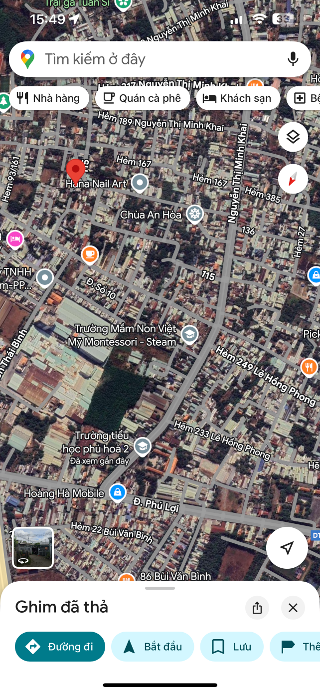 Đất Phú Hoà (phường Phú Lợi-TP.HCM) đường oto nhánh hẻm 147 Nguyễn Thị Minh Khai ngang 8,65m giá êm xây 2 căn nhà đẹp,vị trí trung tâm,dân kín