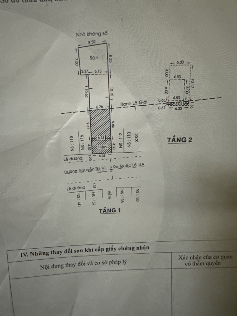 Nhà Mặt tiền đường Nguyễn Thị Tú