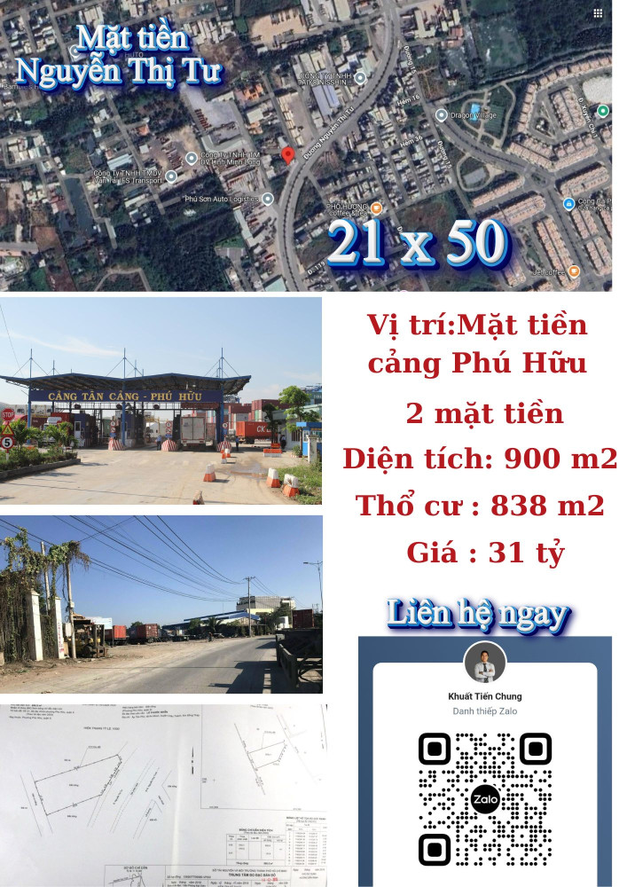 🌟 BÁN ĐẤT 2 MẶT TIỀN NGUYỄN THỊ TƯ – FULL THỔ CƯ 🌟