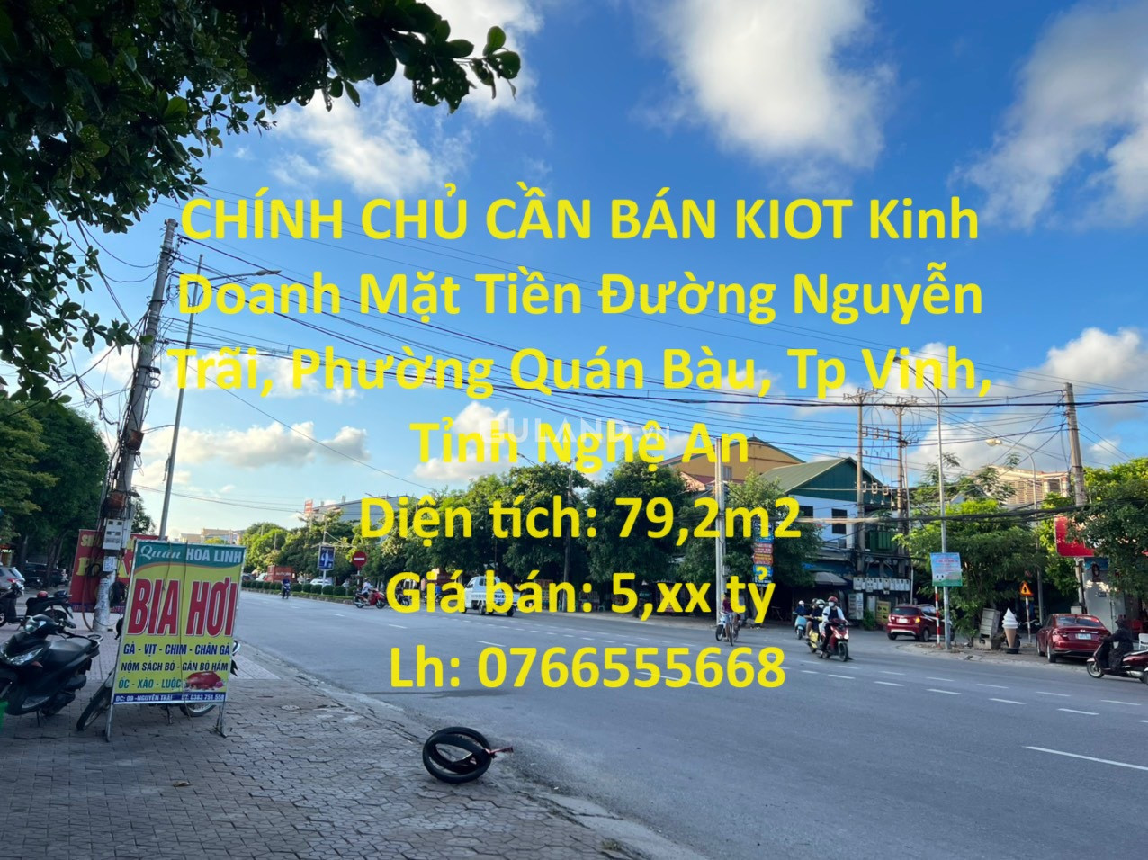 CHÍNH CHỦ CẦN BÁN KIOT Kinh Doanh Mặt Tiền Đường Nguyễn Trãi, TP Vinh