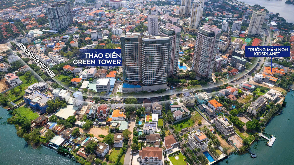 Bán Penhouse Thảo Điền Green Nguyễn  Văn Hưởng Thảo Điền 400m2 cạnh Ga Metro Vincom chỉ 230 triệu/m2