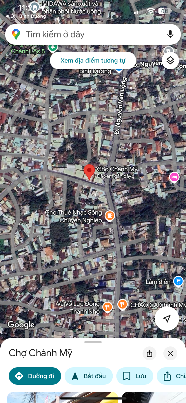 Nhà 1 trệt 2 lầu đẹp Chánh Mỹ-TP.TDM gần chợ Chánh Mỹ nhựa thông 6m thông kinh doanh nhỏ lẻ tốt,vị trí đẹp dân đông giá êm