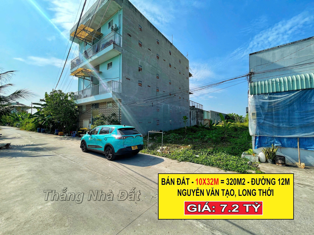 BÁN ĐẤT 10X32M, ĐƯỜNG 12M, NGUYỄN VĂN TẠO, CHỈ 22.5 TR/M2