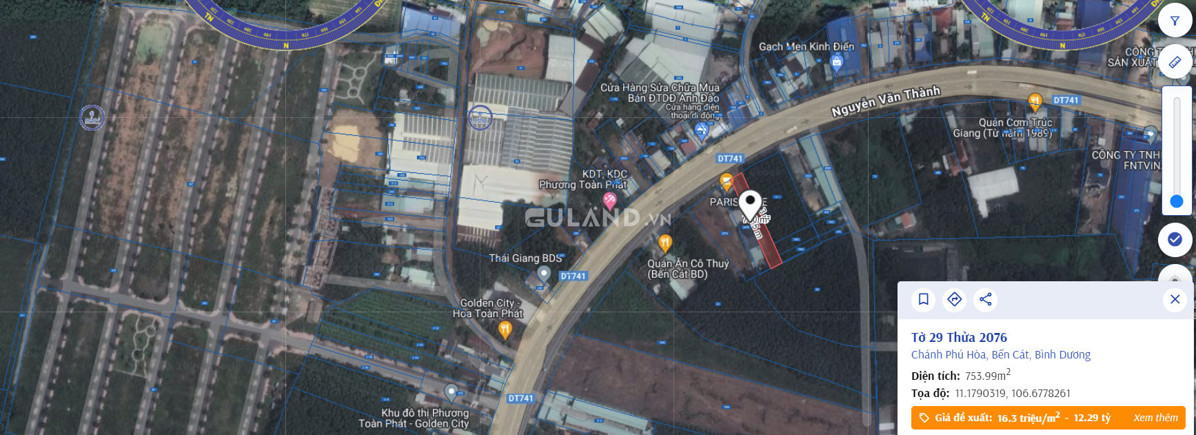 Giảm sâu: Mặt tiền 10 x 75 đường Nguyễn Văn Thành (ĐT741) chỉ còn 4 tỷ 7