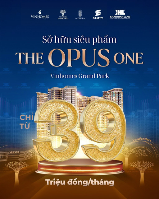 Nhận ngay ưu đãi 200tr khi booking chọn mua căn hộ The Opus one, Quận 9