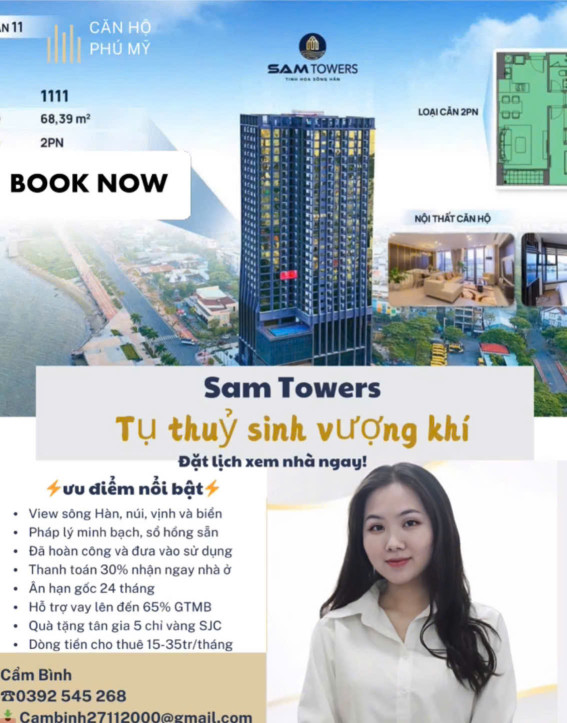 SAM TOWER cho thuê căn hộ cao cấp, đường Như Nguyệt, Hải Châu, Đà Nẵng