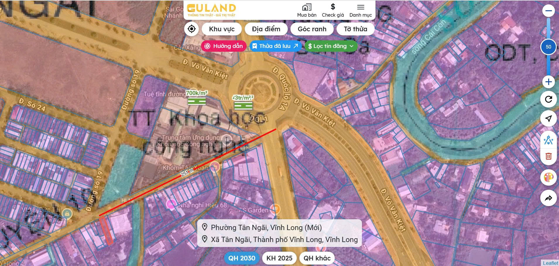 Bán đất 208.3m² ngang 6m giá 1.5 tỷ Phường Tân Ngãi