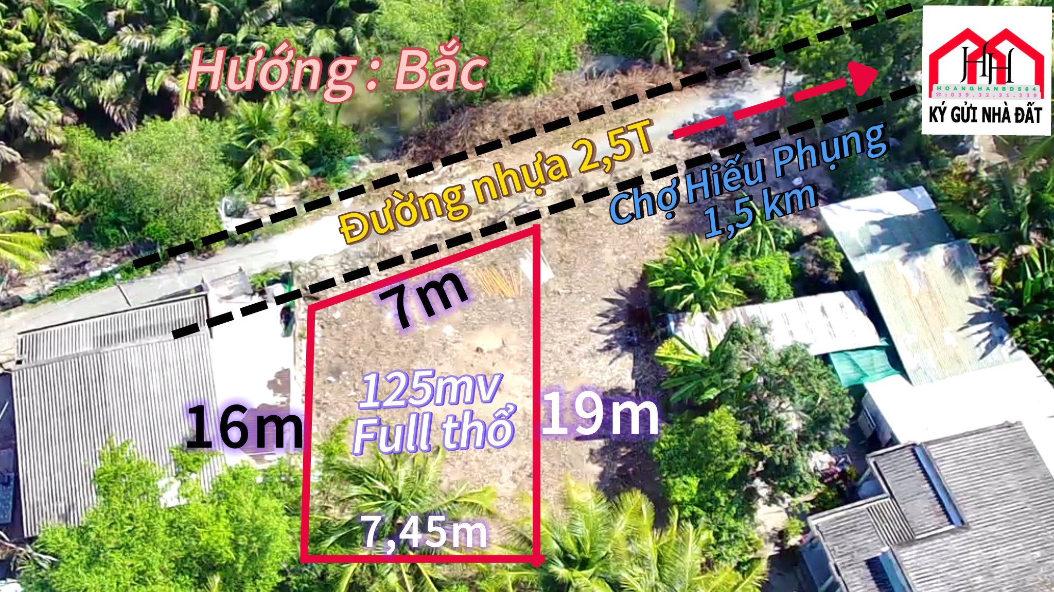 Bán đất 125m² ngang 7m giá 295 triệu Xã Hiếu Phụng