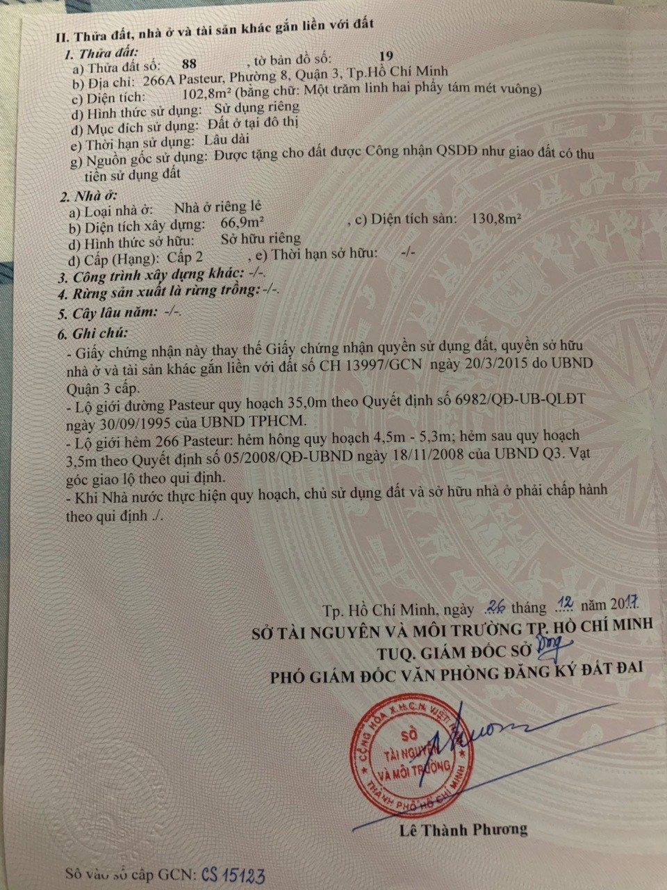 Bán nhà Pasteur, phường 8, quận 3 – Giá 74 tỷ