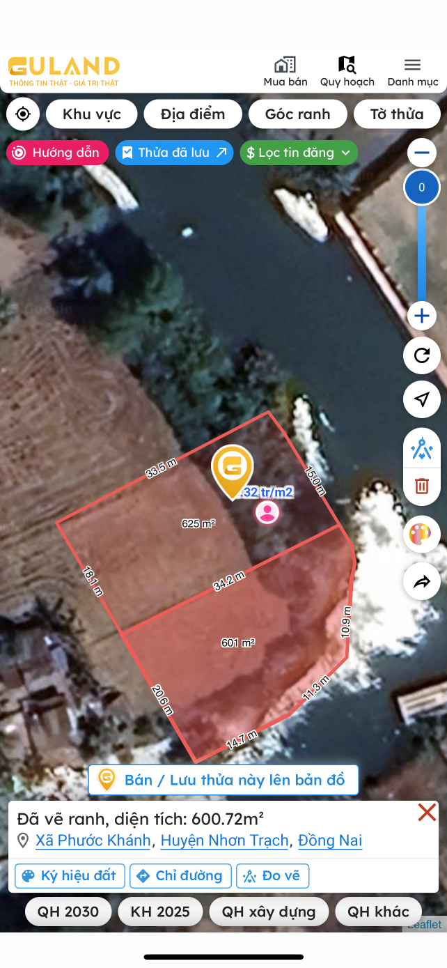Bán đất 600.7m² giá 4.5 tỷ tại Xã Phước Khánh Huyện Nhơn Trạch