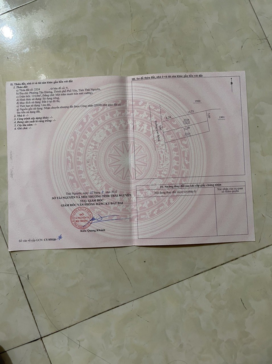 Bán đất tổ dân phố Hương Đình Phường Tân Hương cũ