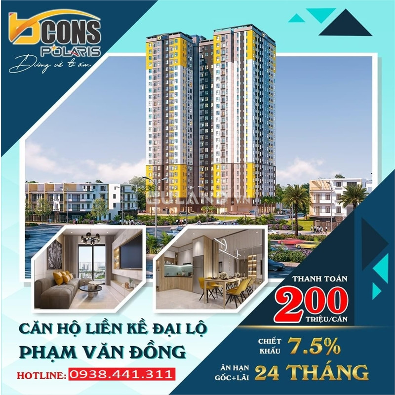 CĂN HỘ ĐẠI LỘ PHẠM VĂN ĐỒNG 2 TỶ 2PN