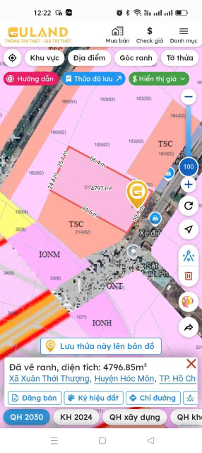 BÁN 4767M2 MẶT TIỀN PHẠM VĂN SÁNG XUÂN THỚI THƯỢNG HÓC MÔN