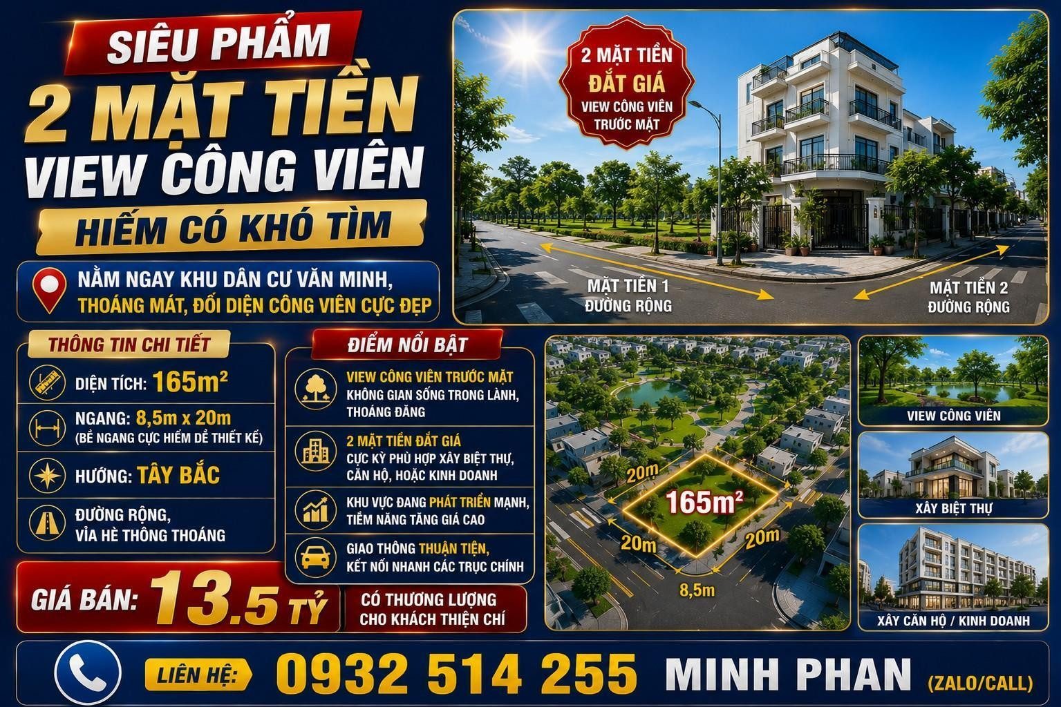 Lô góc 2mt Phạm Xuân Ẩn - Thanh Lương 24 - View Công Viên - Gần Sông - 165m Hoà Xuân Cẩm Lệ.