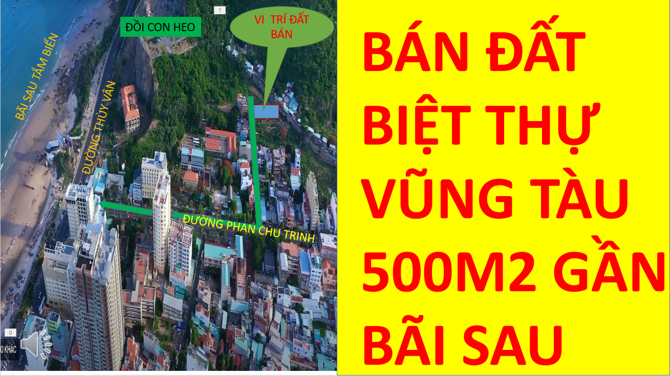 BÁN ĐẤT BIỆT THỰ NGHỈ DƯỠNG BÃI SAU THÀNH PHỐ VŨNG TÀU 500M2 GIÁ 26 TỶ