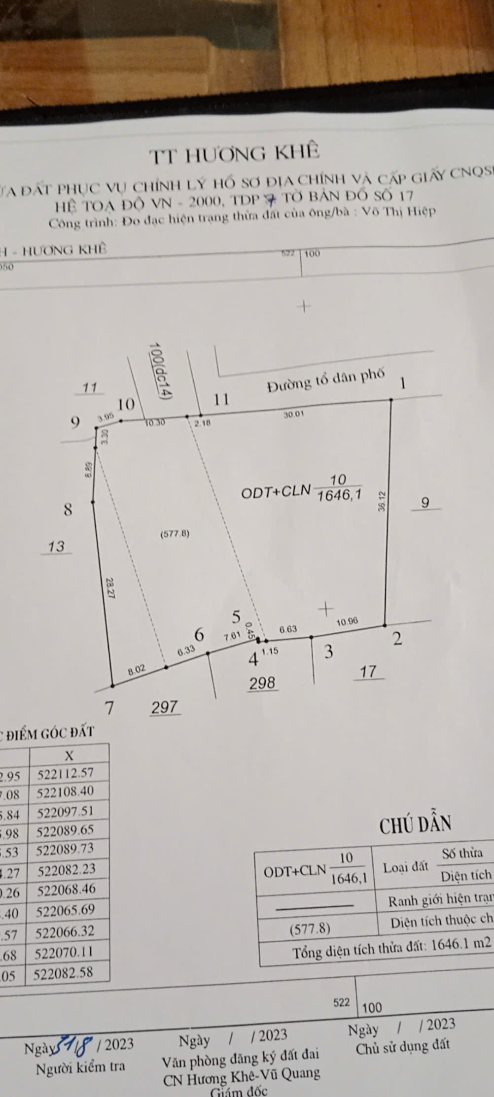 Bán đất 1646.1m² ngang 36.12m giá 2 tỷ Xã Hương Khê