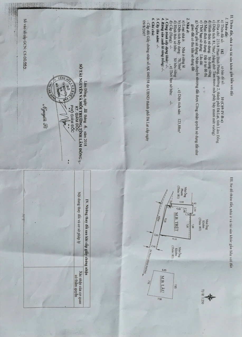 Bán 2 Căn Nhà Trung Tâm Đà Lạt