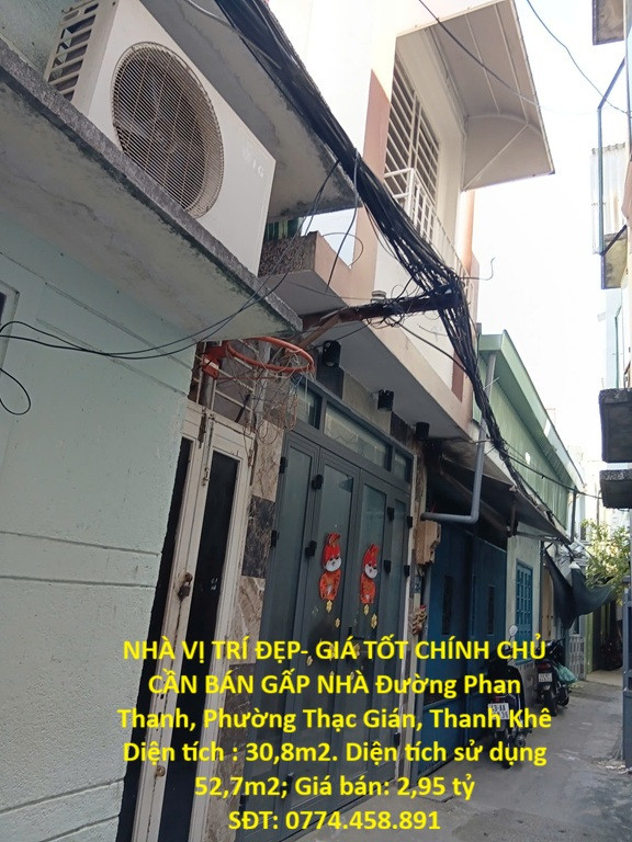 NHÀ VỊ TRÍ ĐẸP- GIÁ TỐT CHÍNH CHỦ CẦN BÁN GẤP NHÀ Đường Phan Thanh, Phường Thạc Gián, Thanh Khê