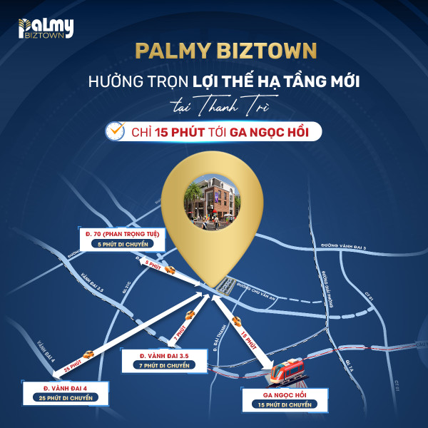 Bán liền kề Palmy Biztown Thanh Trì – 75m² – 147tr/m²