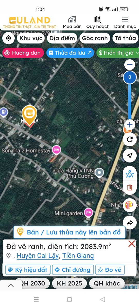 Bán đất vườn có thổ cư