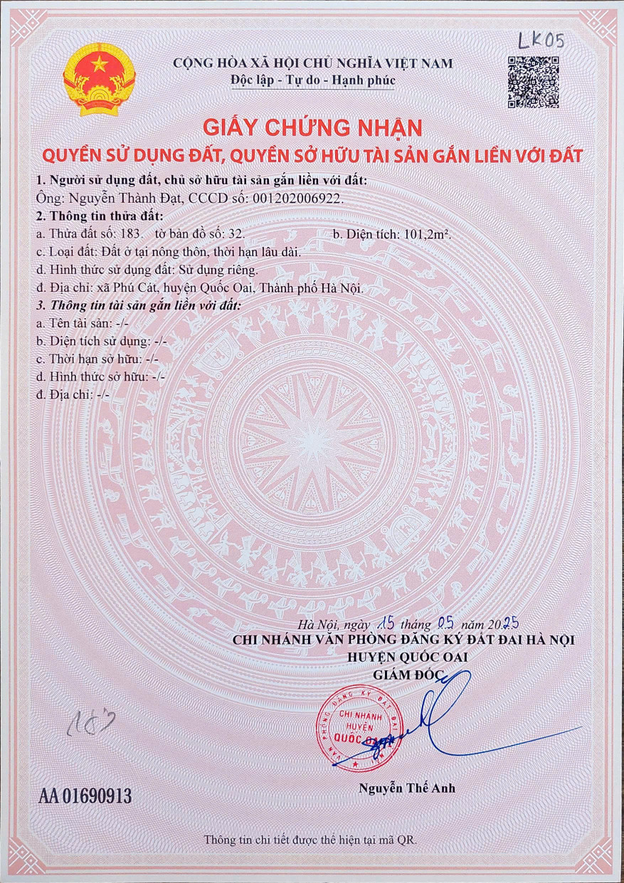Về đất nền Láng Hòa Lạc 100m2 giá 2.6 tỷ – gần trường học, chợ, an ninh tốt  Nguyễn Hùng BĐS - 0989333012