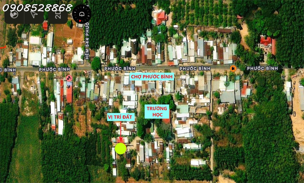 Bán đất Phước Bình gần chợ, DT 5x42, giá chỉ 1 tỷ x, SHR. LH 0908528868