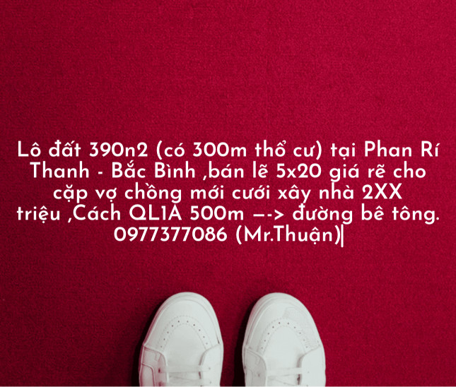 220triệu có ngay lô đất Xây nhà tại Phan Rí Thành - Bắc Bình - Bình Thuận