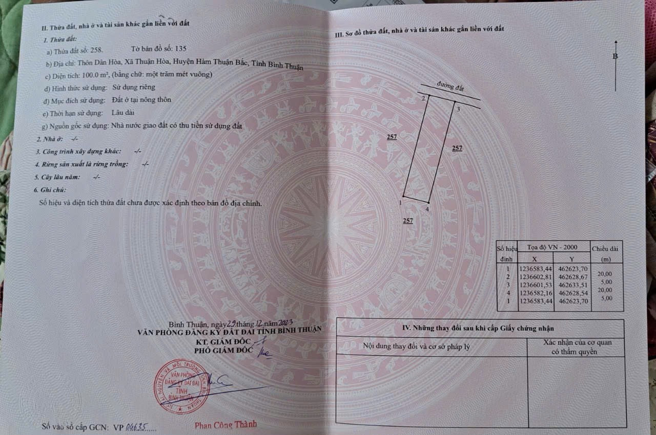 Cần bán đất sào có thổ cư