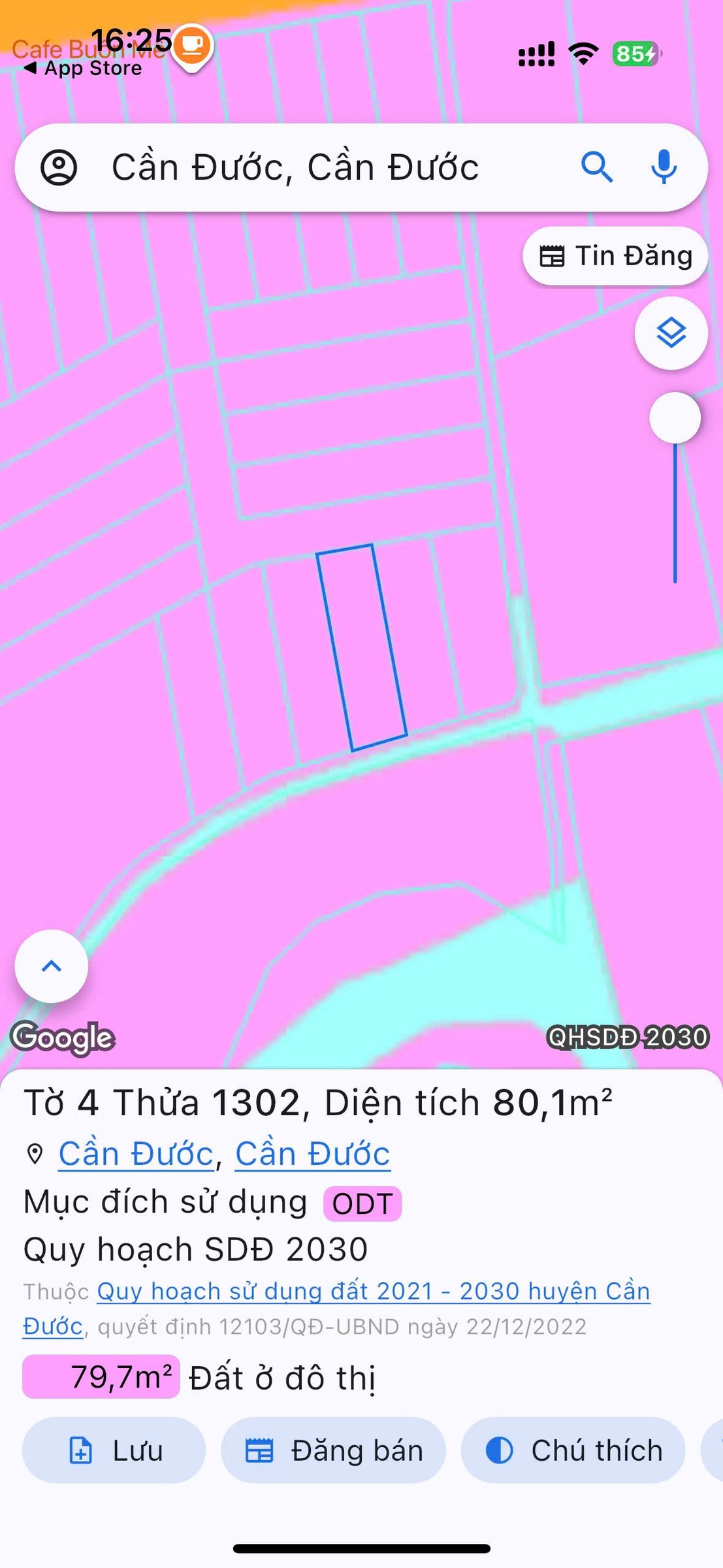 Bán Đất thổ cư 80m² giá 650 triệu tại Thị trấn Cần Đước Huyện Cần Đước Long An