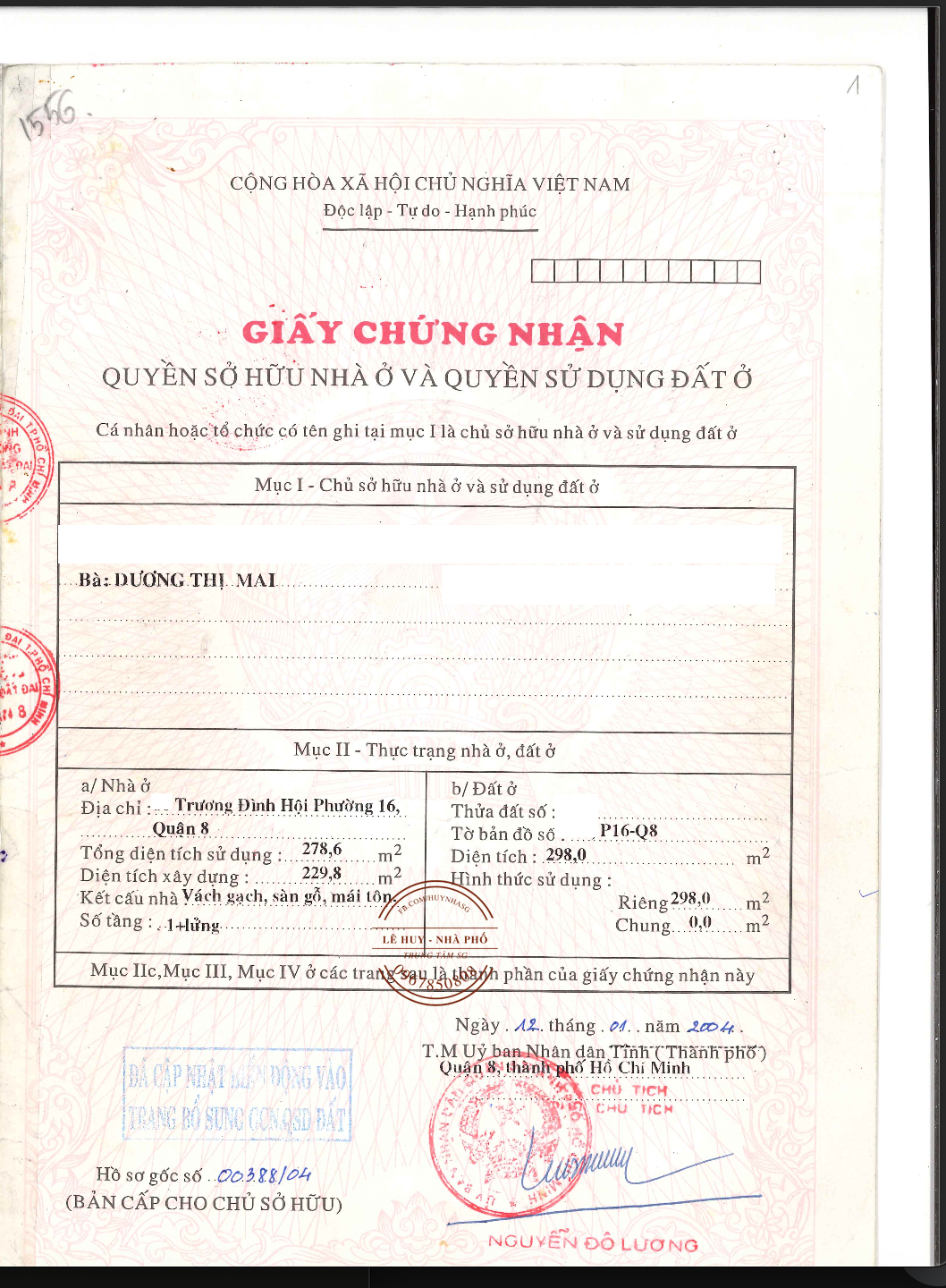 9,5 x 38m - Mặt tiền Trương Đình Hội, Q8 - Có GPXD (ko hợp tác)