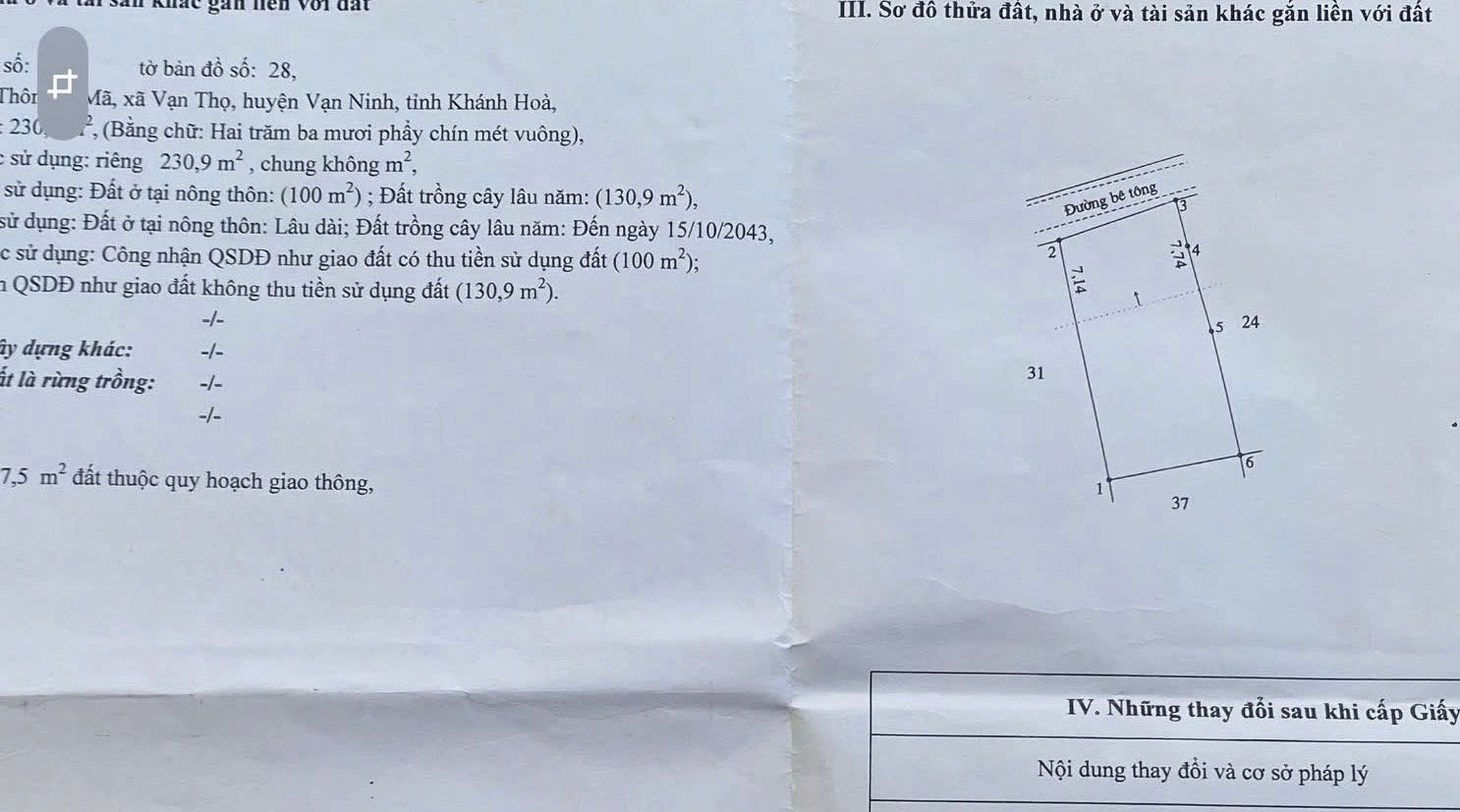 Bán đất 230m² ngang 10m Xã Đại Lãnh