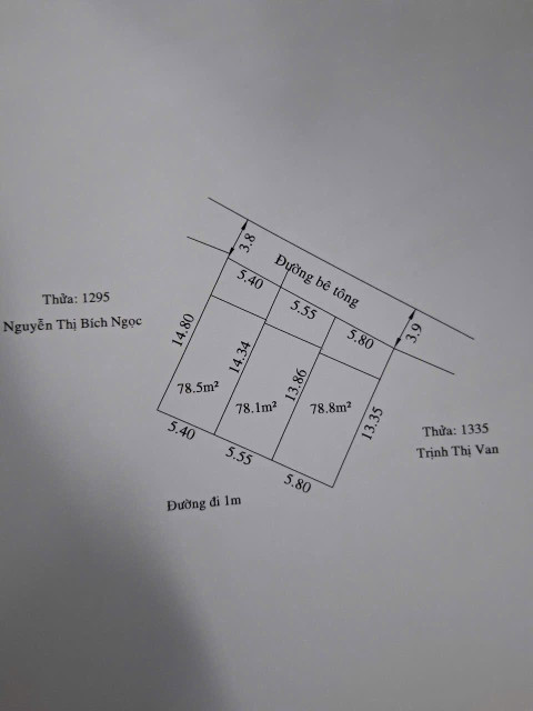 BÁN ĐẤT P. ĐỊNH HÒA   Diện tích: 5,5 x 14,5m – Thổ cư 60m²