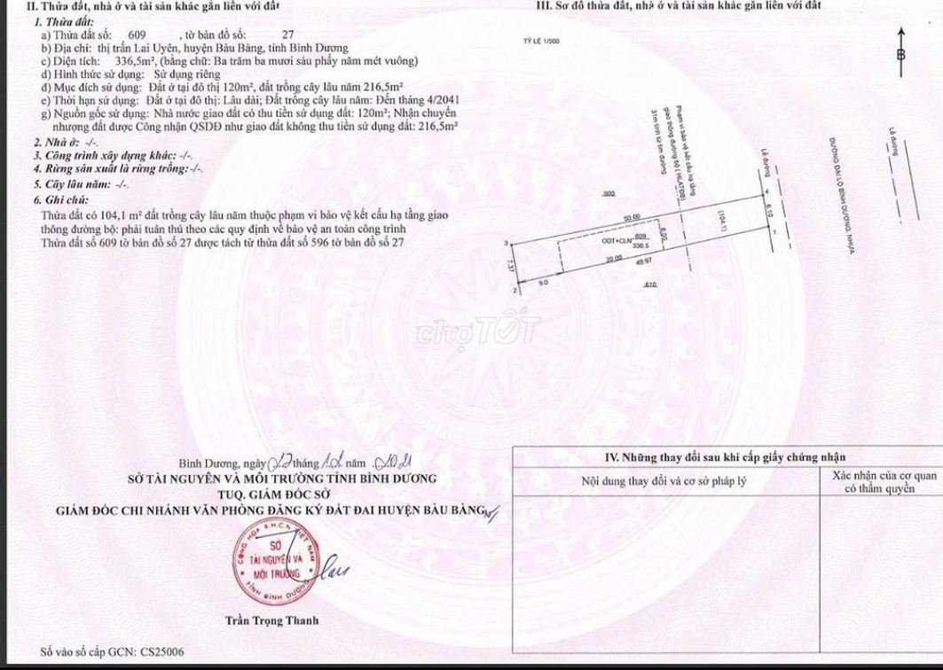 Bán Đất Quôc Lộ 13, Lại Uyên Bàu Bàng