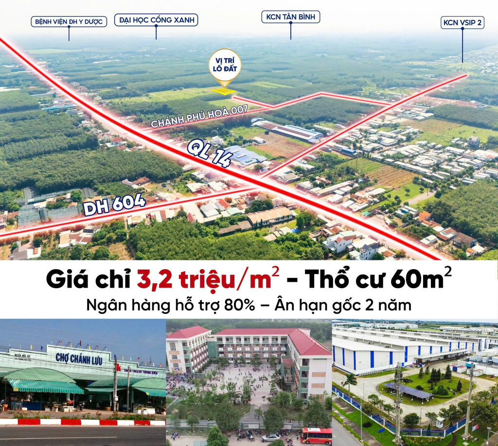 BÁN ĐẤT CHÁNH PHÚ HÒA – BẾN CÁT Diện tích: 5 x 68 = 339m² | Thổ cư: 60m²